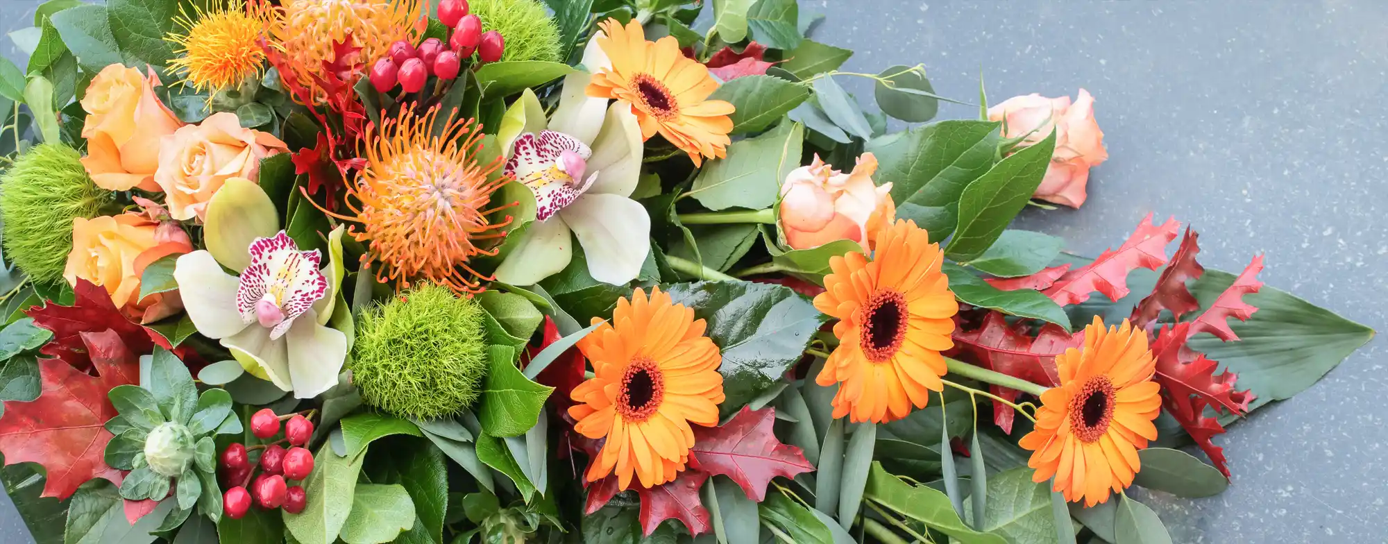 orange funeral flowers
